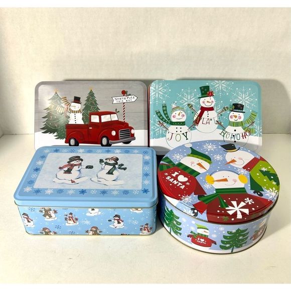 Christmas Tins set of 4 - Picture 1 of 7